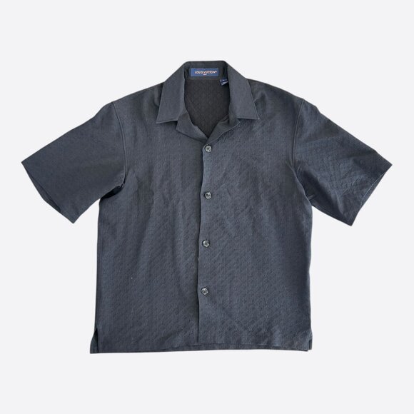 Louis Vuitton Black Mini Monogram Silk Button Up Shirt